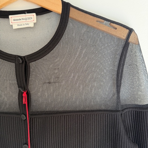 NWT Alexander McQueen Black Sheer Cardigan - Picture 4 of 10